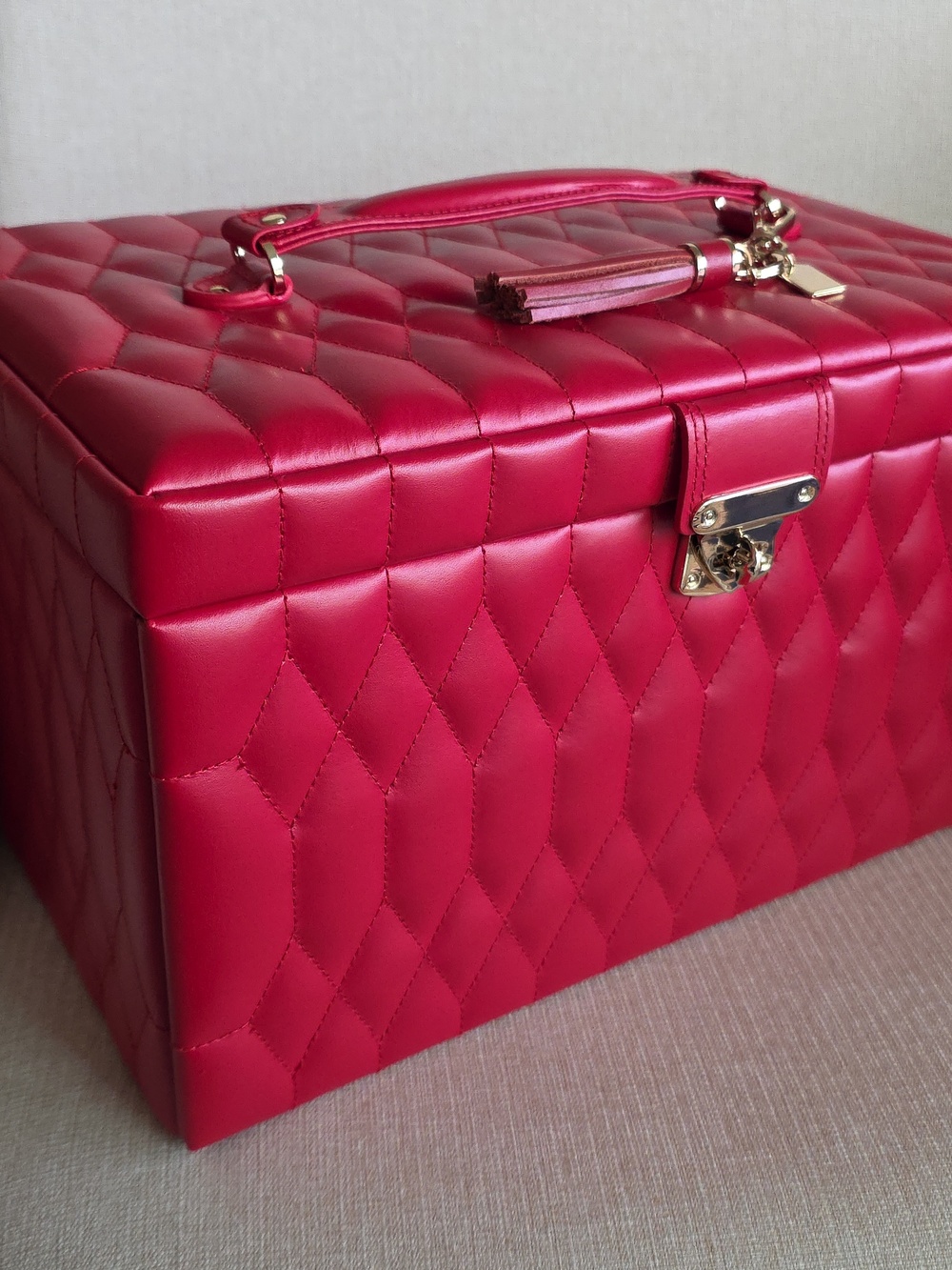 WOLF Caroline Large Jewelry Case In Red